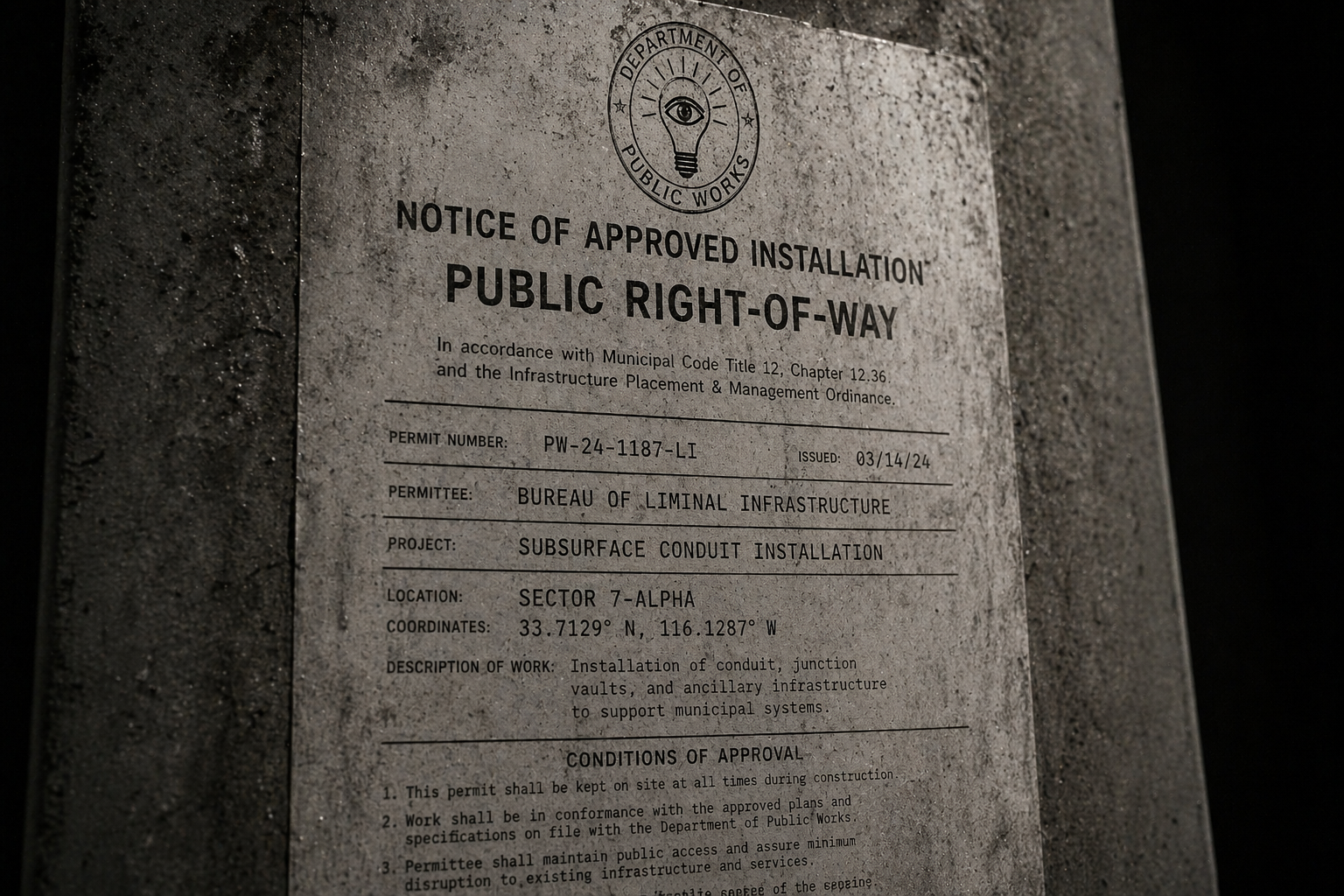 Bureau installation permit — Black Rock Station